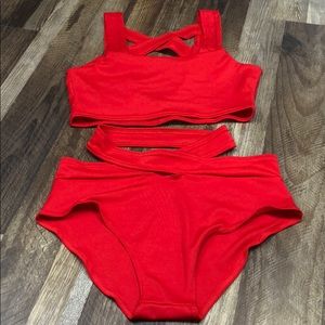 Red bathing suit